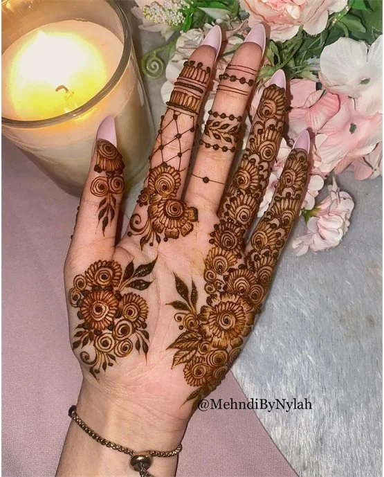 Classic Wrap On Band Front Hand Mehndi Design